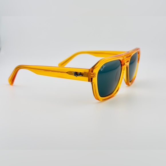 Ray-Ban Corrigan Bio based Sunglasses RB4397 Transparent Yellow Frame Gray Lens - Picture 4 of 13